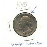 1945 Washington Silver Quarter