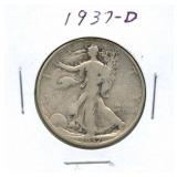 1937-D Walking Liberty Silver Half Dollar