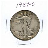 1937-S Walking Liberty Silver Half Dollar