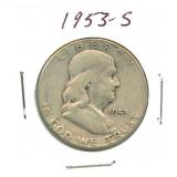 1953-S Franklin Silver Half Dollar