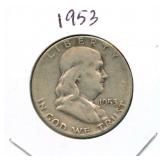 1953 Franklin Silver Half Dollar