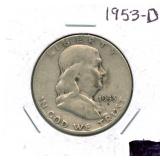 1953-D Franklin Silver Half Dollar