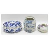 * Antique Limoges France Hair Receiver & Brush,