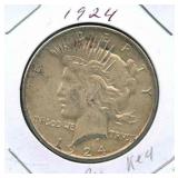 1924 Peace Silver Dollar