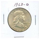 1963-D Franklin Silver Half Dollar