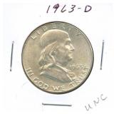 1963-D Franklin Silver Half Dollar