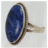 Vintage Sterling Silver Sodalite Ring - Size