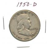 1950-D Franklin Silver Half Dollar