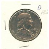 1962-D Franklin Silver Half Dollar