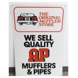 ** Vintage Metal AP Mufflers and Pipes Sign - 36"