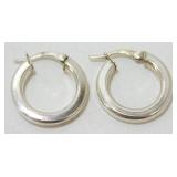 Vintage Sterling Silver Hoop Earrings Signed HAN