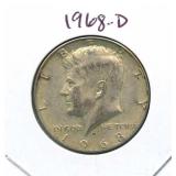 1968-D Kennedy Silver Half Dollar - 40% Silver