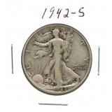 1942-S Walking Liberty Silver Half Dollar