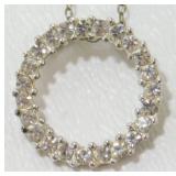 Vintage Sterling Silver CZ Pendant Necklace - 20ï¿½