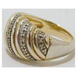 Vintage Sterling Silver 2 Tone Dome Ring - Size 8