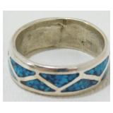 Vintage Sterling Silver Turquoise Ring - Size 6.5