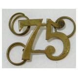 WWI 75th Regiment Pill Box Hat Badge