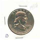 1958-D Franklin Silver Half Dollar