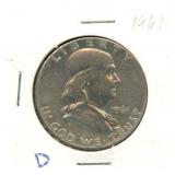 1961-D Franklin Silver Half Dollar