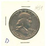 1954-D Franklin Silver Half Dollar