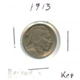 1913 Buffalo Nickel Type 1 - Raised Ground