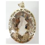 Vintage Sterling Silver Faceted Smoky Quartz