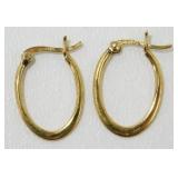 Gold Over Sterling Silver Oval Hoop Earrings - ï¿½ï¿½