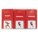 (3) Hallmark Keepsake Deadpool Ornaments