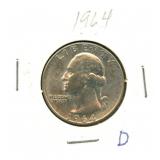 1964-D Washington Silver Quarter