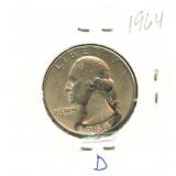 1964-D Washington Silver Quarter