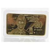 24k Gold-Plated $100 Trump Bar