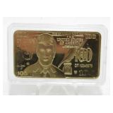 24k Gold-Plated $100 Trump Bar