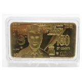 24k Gold-Plated $100 Trump Bar