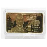 24k Gold-Plated $100 Trump Bar