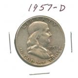 1957-D Franklin Silver Half Dollar