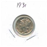 1931 Mercury Silver Dime