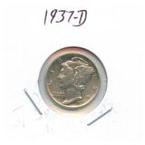 1937-D Mercury Silver Dime