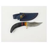 New Damascus Blade Mini Clip Point Knife with