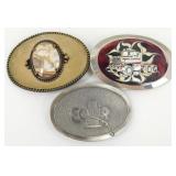 (3) Belt Buckles: Stone / Western Look, Fuel