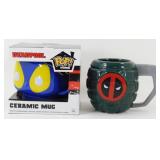 * (2) Deadpool Ceramic Coffee Mugs