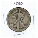 1920 Walking Liberty Silver Half Dollar