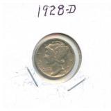 1928-D Mercury Silver Dime
