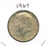 1967 Kennedy Silver Half Dollar - 40% Silver