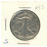 1945-S Walking Liberty Silver Half Dollar