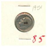 1951-D Roosevelt Silver Dime