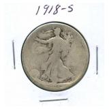 1918-S Walking Liberty Silver Half Dollar