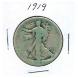 1919 Walking Liberty Silver Half Dollar