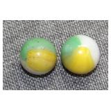 (2) Akro Slag Marbles