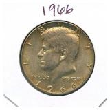 1966 Kennedy Silver Half Dollar - 40% Silver