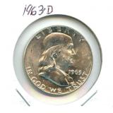 1963-D Franklin Silver Half Dollar